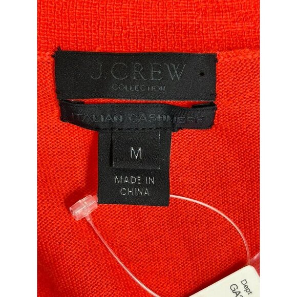 J. Crew Collection Italian Cashmere V-Neck Sweater In Orange - Sz M - New - Picture 3 of 6